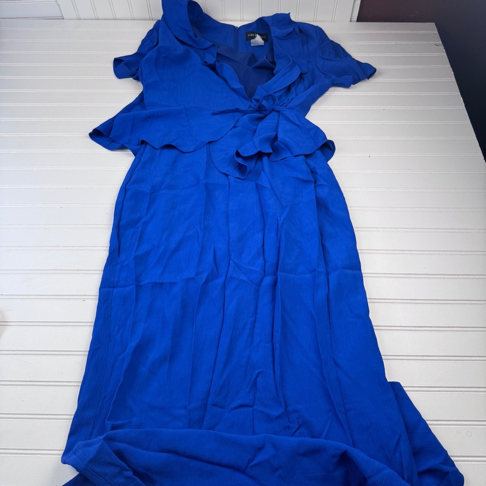Vintage John Roberts Women's Size 10 Blue Wrap Dress
